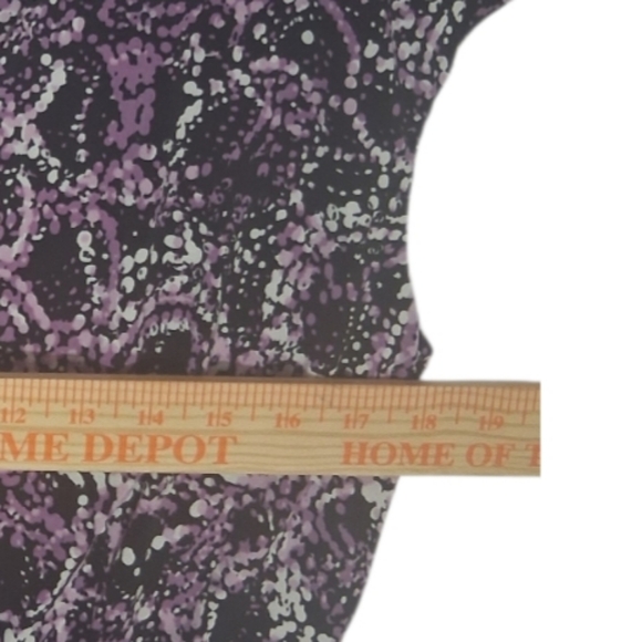 EUC GLAMOUR Sz.12 Purple/White Midi Length Abstract Circles Print Dress - Picture 4 of 8